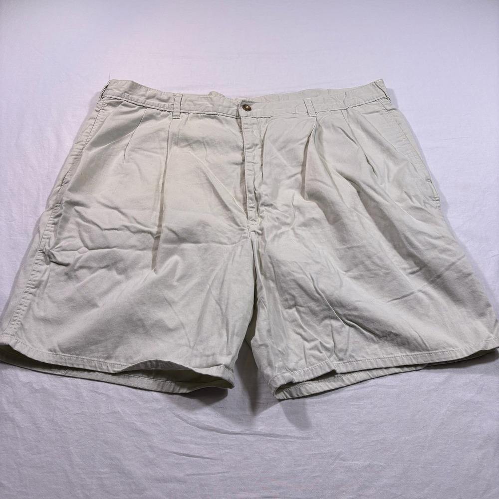 WOODMERE Pleated Khaki Chino‎ Shorts Mens W42 Casual Classic Fit Cotton
